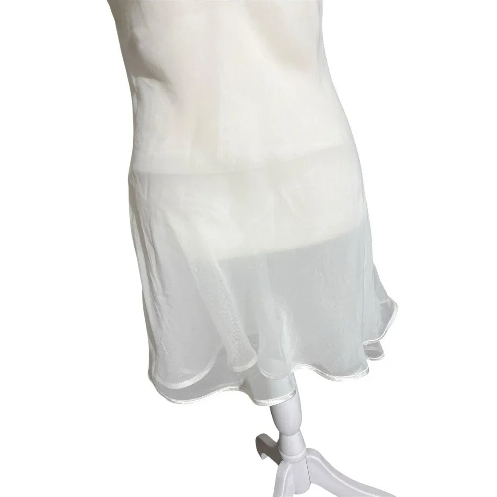Vtg Fredericks Of Hollywood Sheer Slip Dress Double Layer Bridal Nightie Sz M